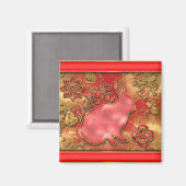 Red Gold Year of The Rabbit 2023 Chinese nieuwjaar Magneet (Voorkant / Achterkant)