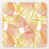 Red Gold Yellow Leaves Autumn Season Pattern Kartonnen Onderzetters (Voorkant)
