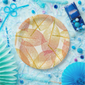 Red Gold Yellow Leaves Autumn Season Pattern Papieren Bordje (Feest)