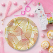 Red Gold Yellow Leaves Autumn Season Pattern Papieren Bordje (Feest)