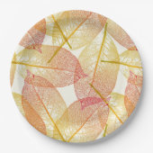 Red Gold Yellow Leaves Autumn Season Pattern Papieren Bordje (Voorkant)