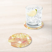 Red Gold Yellow Leaves Autumn Season Pattern Ronde Kartonnen Onderzetter (Insitu)