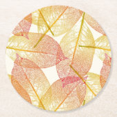 Red Gold Yellow Leaves Autumn Season Pattern Ronde Kartonnen Onderzetter (Voorkant)
