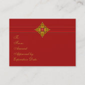 Red Gold Zakelijke Cadeaubon Kaarten Kortingskaartje (Achterkant)