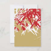 Red & Gold Zen Bamboo vertrekt Chinees huwelijk RS Kaart (Achterkant)