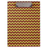 Red & Gold Zig Zag Glitter Klembord (Voorkant)