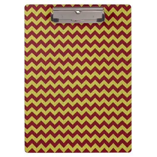Red & Gold Zig Zag Glitter Klembord (Voorkant)