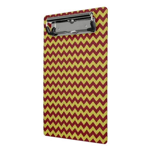 Red & Gold Zig Zag Glitter Mini Klembord (Angled2)