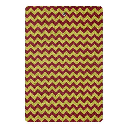 Red & Gold Zig Zag Glitter Mini Klembord (Achterkant)