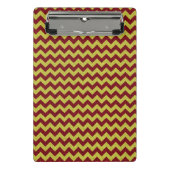 Red & Gold Zig Zag Glitter Mini Klembord (Voorkant)