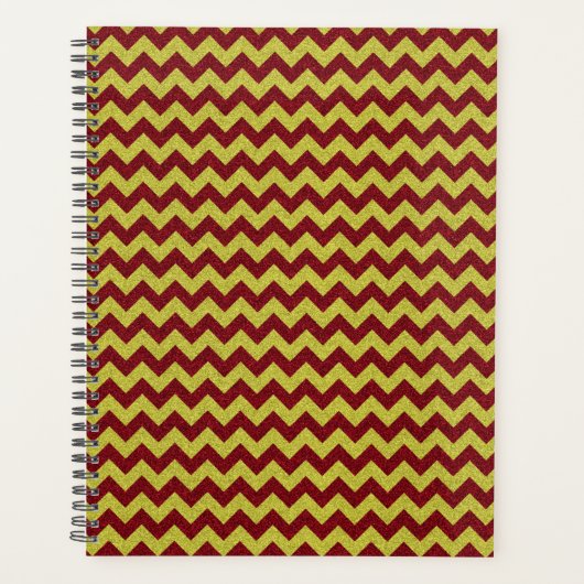 Red & Gold Zig Zag Glitter Planner (Voorkant)