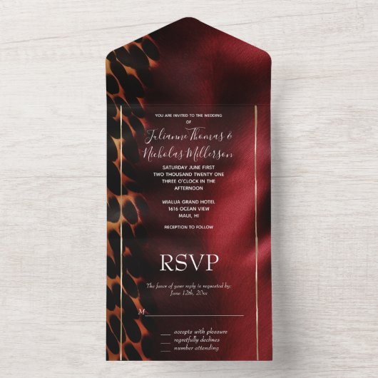 Red Gold Zuidwest Koeienhuid All In One Uitnodiging (Binnen)