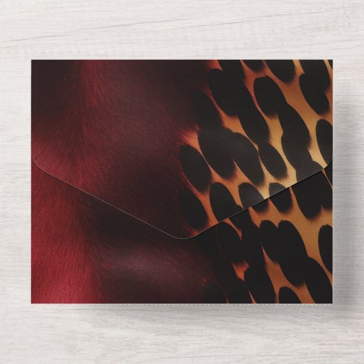 Red Gold Zuidwest Koeienhuid All In One Uitnodiging (Achterkant)