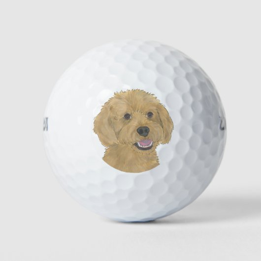 Red Golden Abriot Doodle Golfballen (Voorkant)