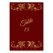 Red Golden Geometric Elegant Wedding Party Kaart (Achterkant)