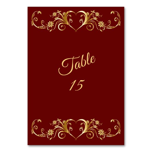 Red Golden Geometric Elegant Wedding Party Kaart (Voorkant)