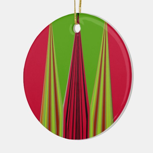 RED GOLDEN GREEN KERAMISCH ORNAMENT (Links)