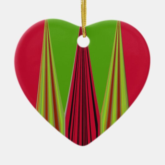 RED GOLDEN GREEN KERAMISCH ORNAMENT (Voorkant)