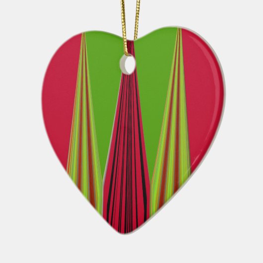 RED GOLDEN GREEN KERAMISCH ORNAMENT (Links)