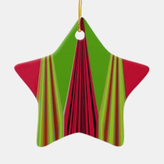 RED GOLDEN GREEN KERAMISCH ORNAMENT (Voorkant)