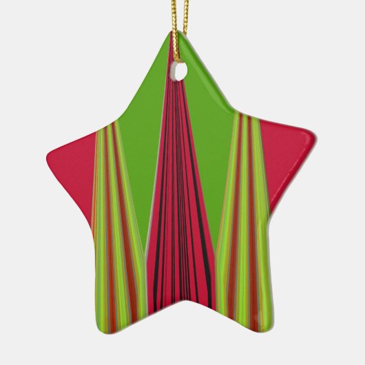 RED GOLDEN GREEN KERAMISCH ORNAMENT (Links)