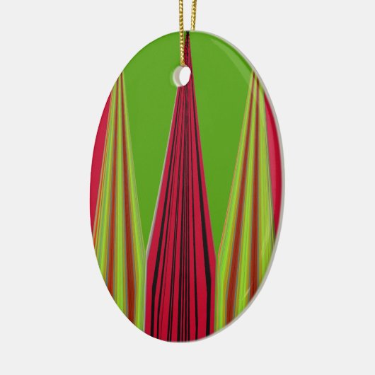 RED GOLDEN GREEN KERAMISCH ORNAMENT (Links)