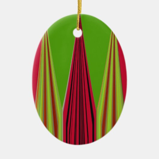 RED GOLDEN GREEN KERAMISCH ORNAMENT (Voorkant)