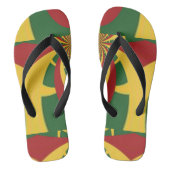 Red Golden Green Rasta Colors Design Teenslippers (Voetbed)