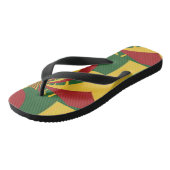 Red Golden Green Rasta Colors Design Teenslippers (Schuin)