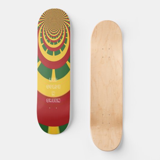 Red Golden Green Rasta Schaats Board Skateboard (Voorkant)
