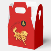 Red Golden Horse Papercut Chinese New Year 2026 FB Bedankdoosjes (Geopend)