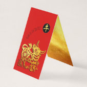 Red Golden Ox Papercut Chinees Nieuwjaar 2021 FC Kaart (Voorkant)