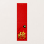 Red Golden Ox Papercut Chinees Nieuwjaar 2021 FC Kaart (Buitenkant ongevouwen)