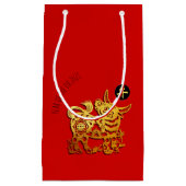 Red Golden Ox Papercut Chinees Nieuwjaar 2021 SGB Klein Cadeauzakje (Voorkant)