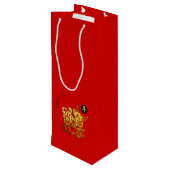 Red Golden Ox Papercut Chinees Nieuwjaar 2021 WGB Wijn Cadeautas (Achterkant Gekanteld)