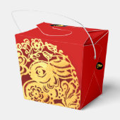 Red Golden Rabbit Papercut Chinese nieuwjaar 2023 Bedankdoosjes (Achterkant)