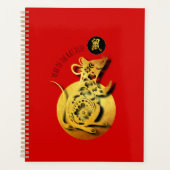 Red Golden Rat Papercut Chinees nieuwjaar 2020 P Planner (Voorkant)