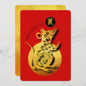 Red Golden Rat Papercut Chinees nieuwjaar 2020 PFC (Voorkant / Achterkant)