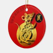 Red Golden Rat Papercut Chinees nieuwjaar 2020 RO Keramisch Ornament (Links)