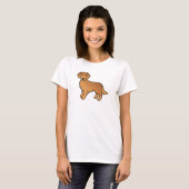 Red Golden Retriever Cartoon Dog Tekening T-shirt (Voorkant volledig)