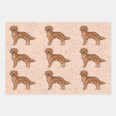 Red Golden Retriever Cute Cartoon Dog Patroon Inpakpapier Vel (Voorkant)