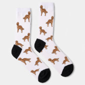 Red Golden Retriever Cute Cartoon Dog Patroon Sokken (Rechts)