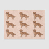 Red Golden Retriever Cute Cartoon Dog Patroon Tissuepapier (Voorkant)