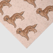 Red Golden Retriever Cute Cartoon Dog Patroon Tissuepapier (Detail)