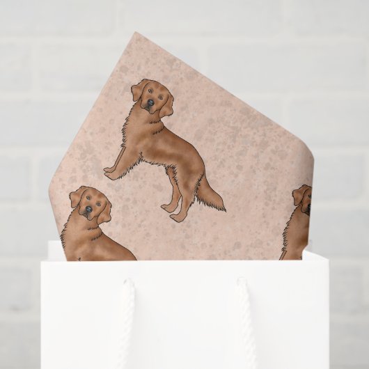 Red Golden Retriever Cute Cartoon Dog Patroon Tissuepapier (Cadeauzakje)