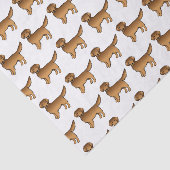 Red Golden Retriever Cute Cartoon Dog Patroon Tissuepapier (Detail)
