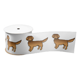 Red Golden Retriever Cute Cartoon Dogs Satijnen Lint
