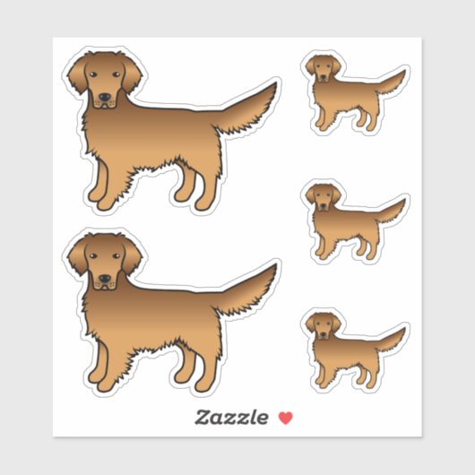 Red Golden Retriever Cute Cartoon Dogs Sticker (Vel)