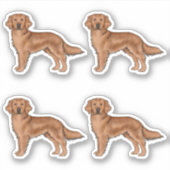 Red Golden Retriever Cute Cartoon Dogs Sticker (Voorkant)