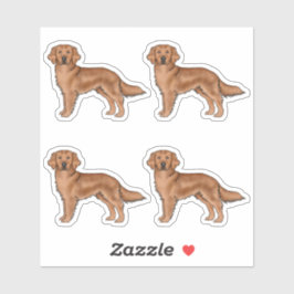 Red Golden Retriever Cute Cartoon Dogs Sticker